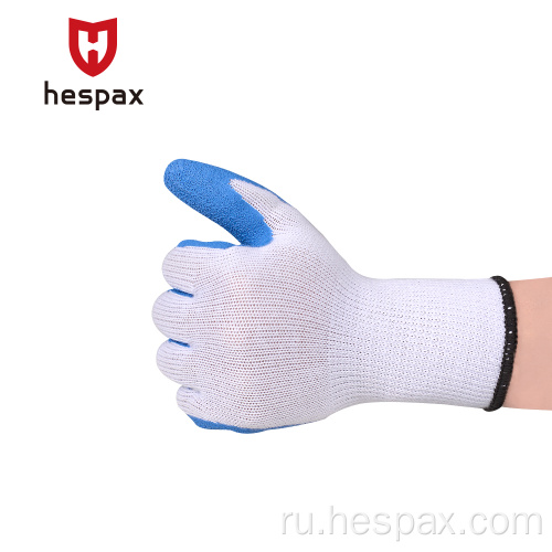 HESPAX 13G против скольжения перчатки Crinkle Latex Catex